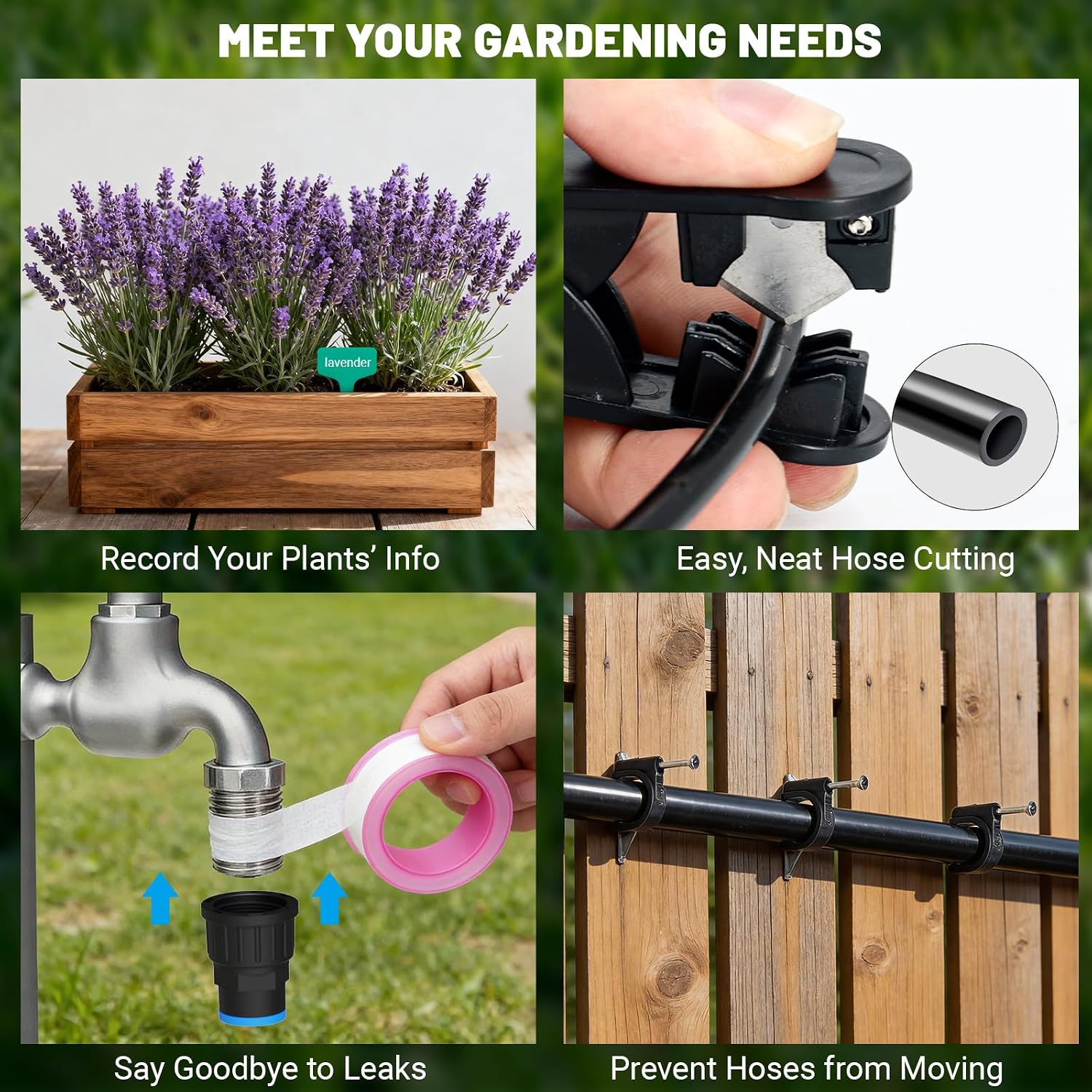 100FT Drip Irrigation Kit with 30 Emitters, 3 Spray Types, Push-Fit System | Quick-connect Fittings, Save water, Leak-free, Automatic Plant Watering Sprinkler System for Greenhouse, Potted, Raised Bed