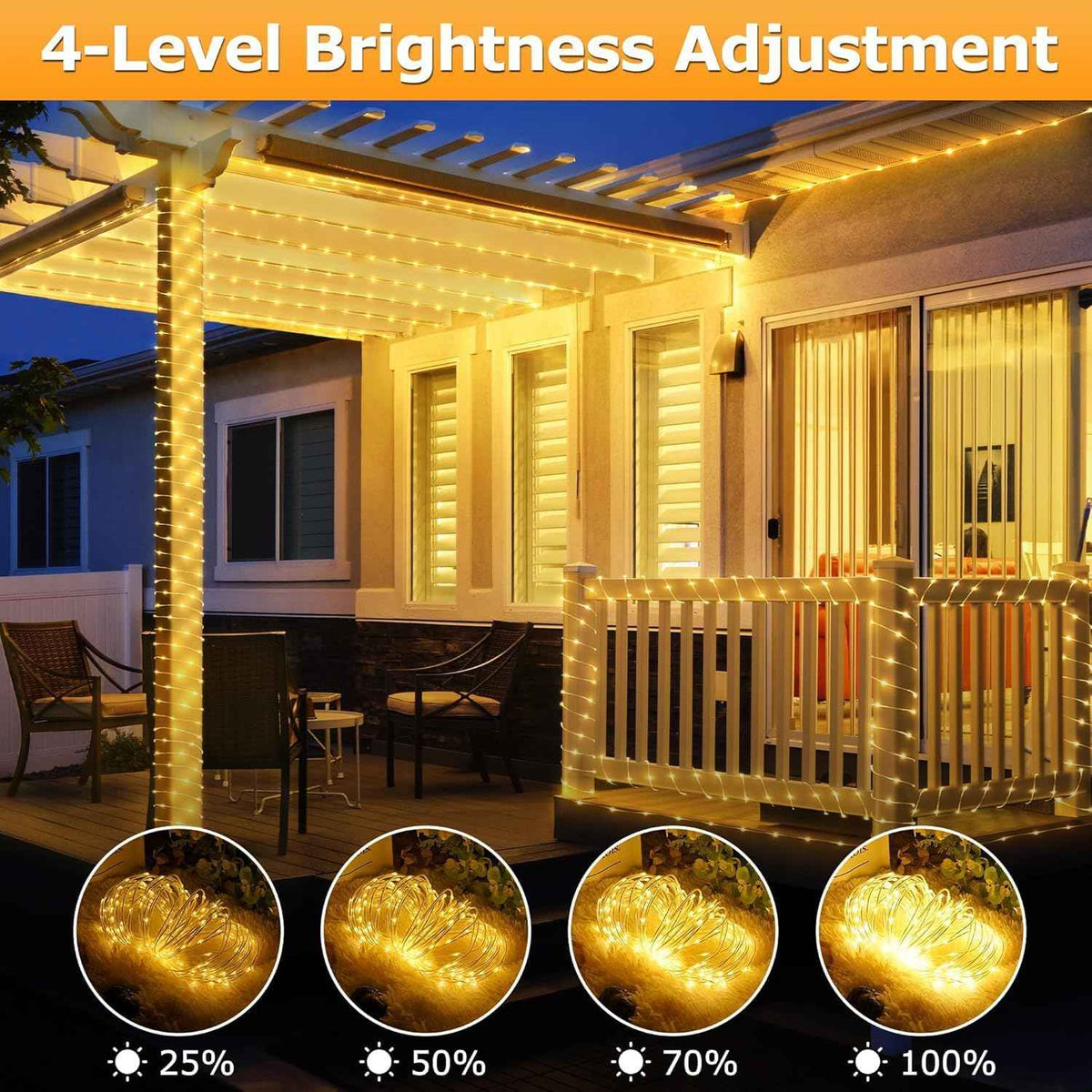 OMIKA 66FT Ultra-Thin LED Rope Lights for Outside, 24 RGB Colors +Warm White String Lights, 200 LED Permanent Outdoor Christmas Lights Waterproof Fairy Lights Plug in for Indoor Bedroom House Decor
