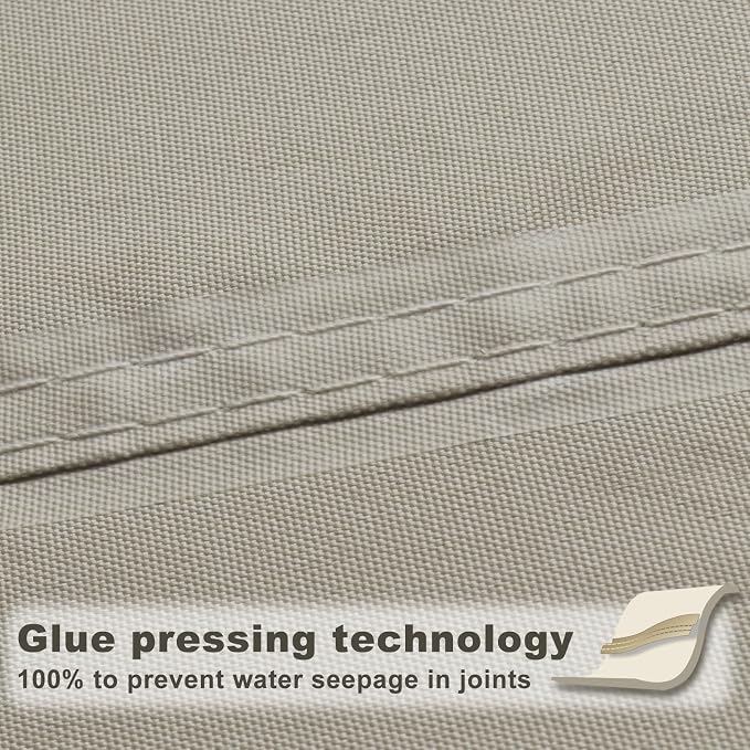 SUNNY GUARD Waterproof Sun Shade Sail 10' x 13' Taupe Triangle UV Block Sunshade - Image 3