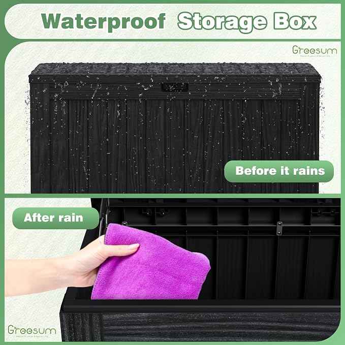 Greesum Outdoor Storage Box 120 Gallon Storage Bin