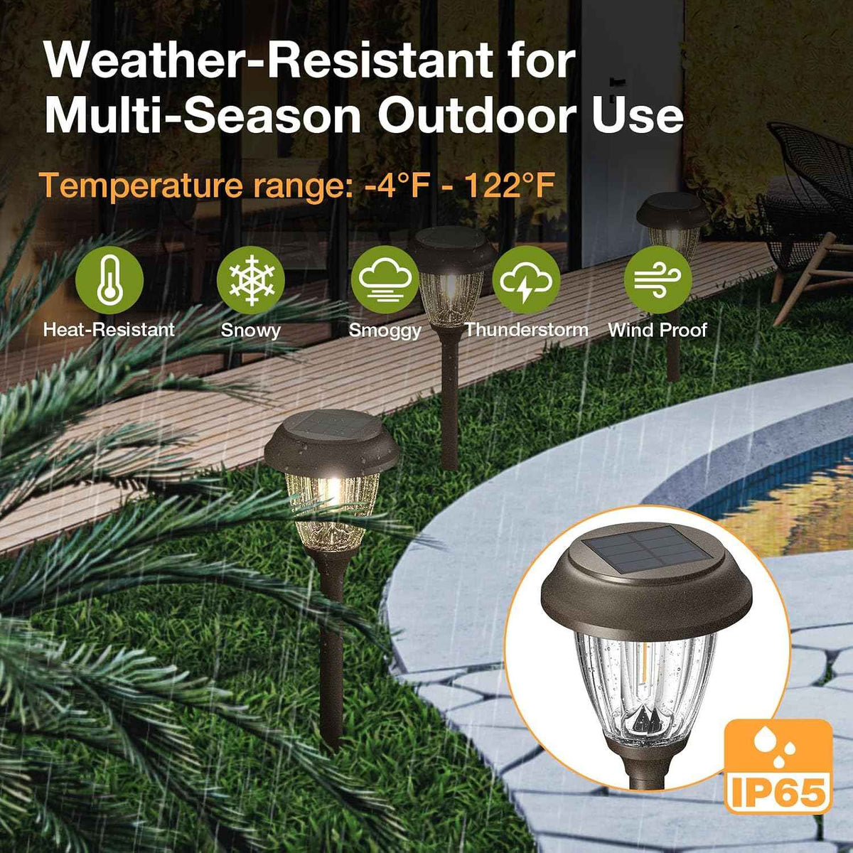 XMCOSY+ Solar Pathway Lights Outdoor, 6 Pack 2-Mode Solar Garden Lights | IP65 Waterproof Glass & Stainless Steel, 2 Lighting Modes (10/25 LM) Warm White for Yard, Walkway, Driveway, Patio & Path