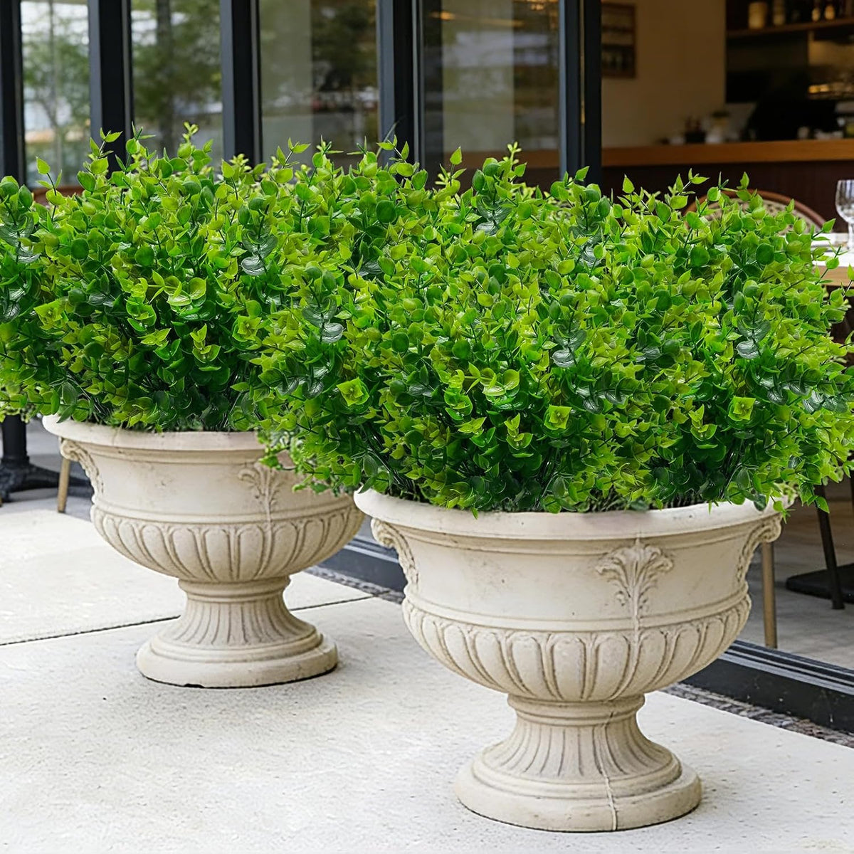 TURNMEON 20 Bundles Artificial Greenery Plants Outdoor Summer Decor | UV Resistant Fake Plants Boxwood Shrubs Grass Faux Eucalyptus Flowers for Farmhouse Gardens Home Patio Indoor Decor(Green)