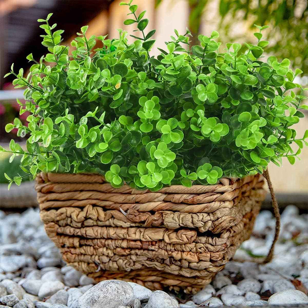 Artificial Flowers Outdoor,8 Bundles UV Resistant Fake Flowers,Outside Plastic Faux Flowers Greenery Shrubs Plants for Indoor Outdoor Planter Home Porch Decor(Green)