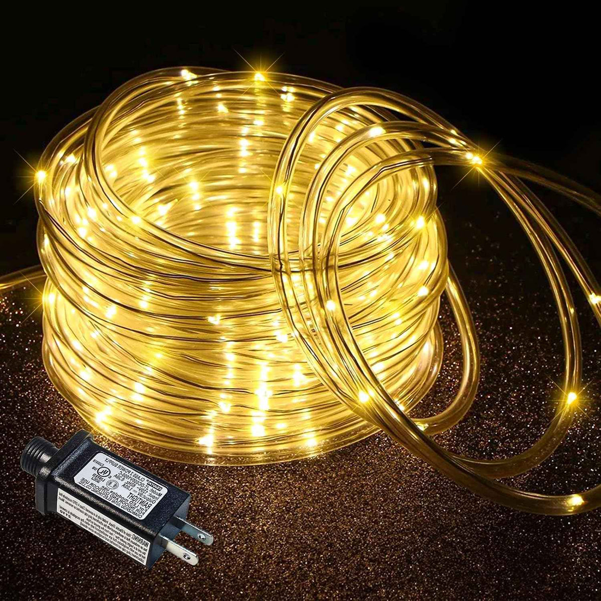 66FT 200 LED Rope Lights for Outside, Warm White Rope Lights Indoor | Connectable Flexible Plug in Outdoor String Lights for House Bedroom Patio Pool Landscape Camping Party Decorations