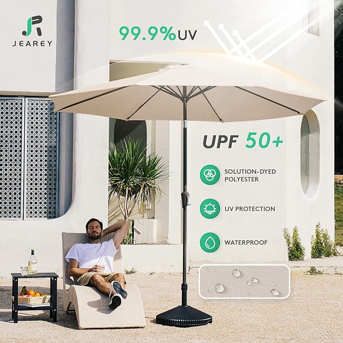 JEAREY 9FT Outdoor Patio Umbrella Outdoor Table Umbrella - Image 3