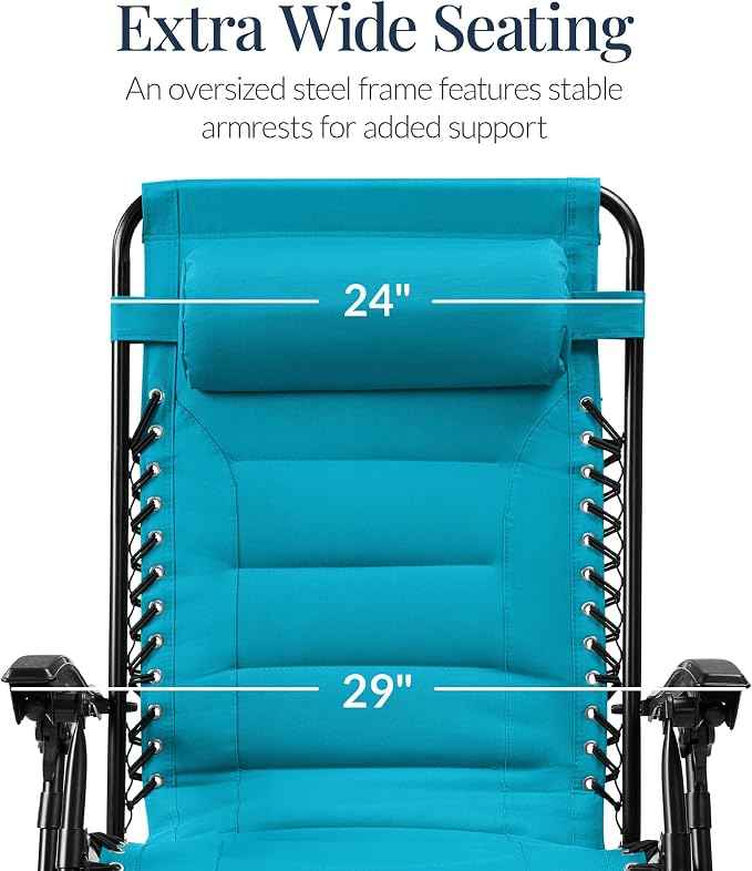 Best Choice Products Oversized Padded Zero Gravity Chair, Folding Outdoor Patio