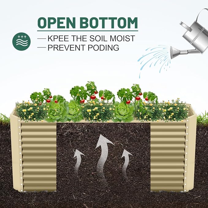 Land Guard 6x3x3ft Rectangular Galvanized Raised Garden Beds, Large-Capacity - Image 5