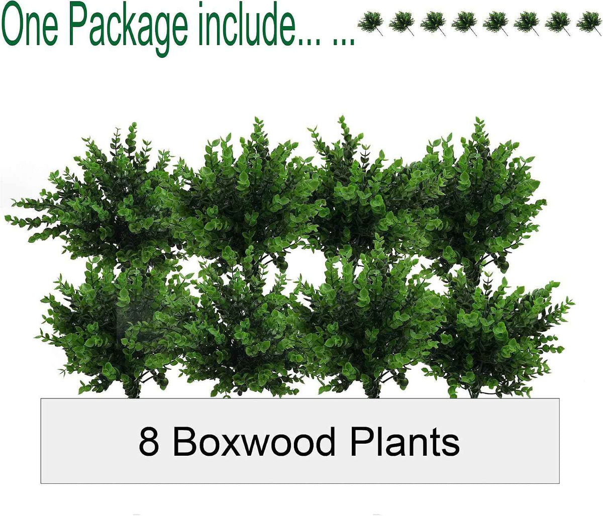 KuGuo Artificial Eucalyptus Plants, 8 Bundles, UV Resistant Outdoor Décor | Lifelike plastic greenery for porch planters, window boxes, patios, balconies, weddings and maintenance-free arrangements