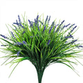 XLFAQXM 12 Bundles Artificial Plants Outdoor Flowers Fake Grass No Fade Faux Plastic Shrubs for Pot Garden Wedding Porch Hanging Planter for Window Box Decoration Greenery uv Resistant (GrassC1)