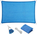 Eden's Decor Straight Flat-Edged Sun Shade Sail Rectangular 10' x 16' Blue by EdensDecorInc