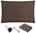 Eden's Decor Straight Flat-Edged Sun Shade Sail Rectangular 6' x 16' Brown by EdensDecorInc