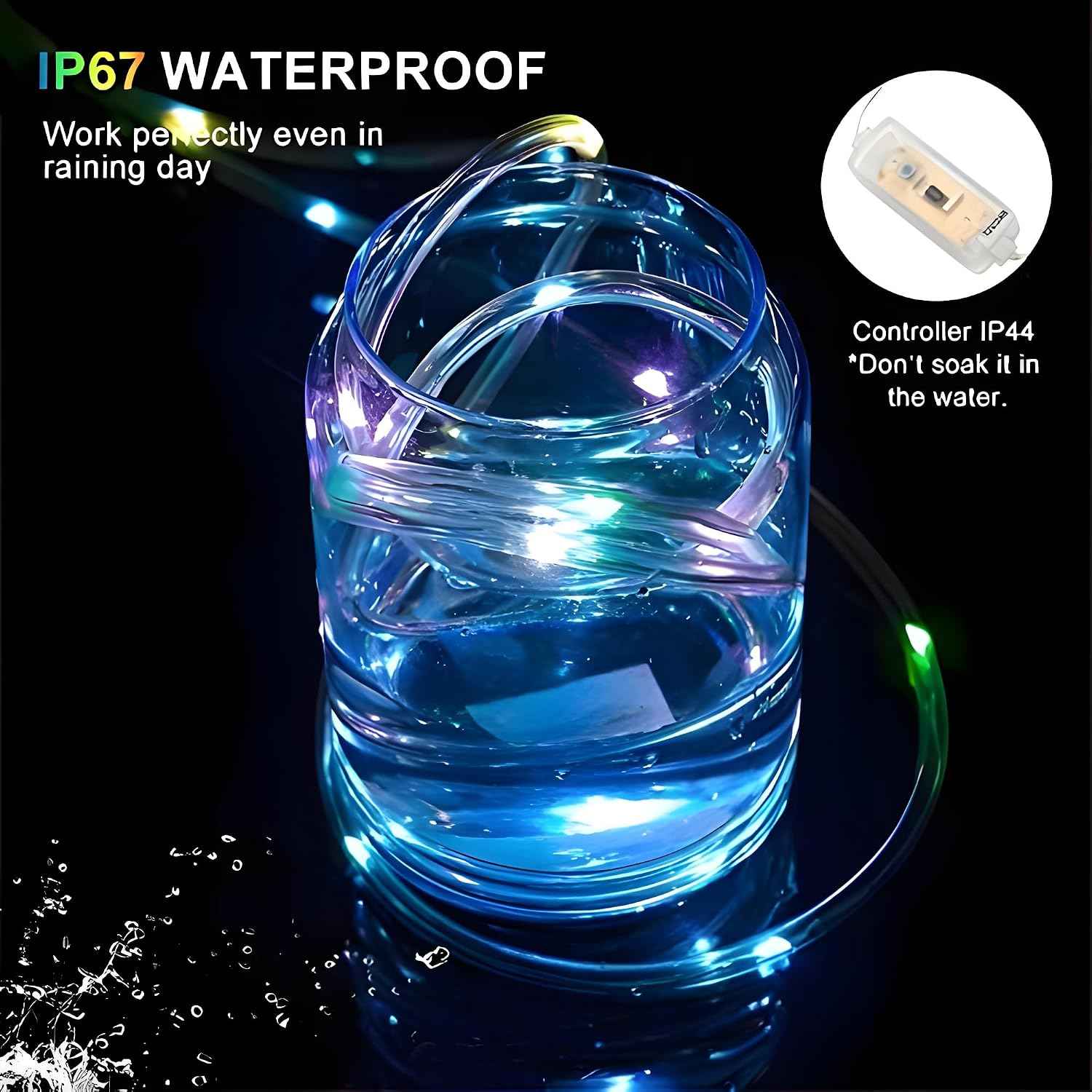 ANJAYLIA 40FT 120 LED Color Changing Rope Lights with Plug and Remote | Led Outdoor Waterproof Rope Light with 18 Color Option, 7 Modes, Timer, Memory, Remote for Bedroom, Deck, and Holiday Decor