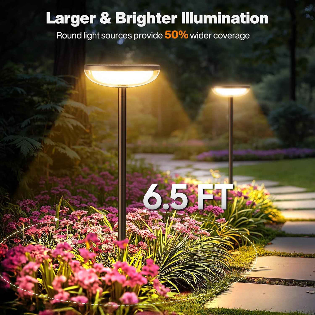 ELECLINK Solar Pathway Lights Outdoor, 6 Pack Tall Solar Garden Lights Outdoor Waterproof for Yard Flower Bed Patio Path Walkway Driveway Outside Decor Landscape Lighting