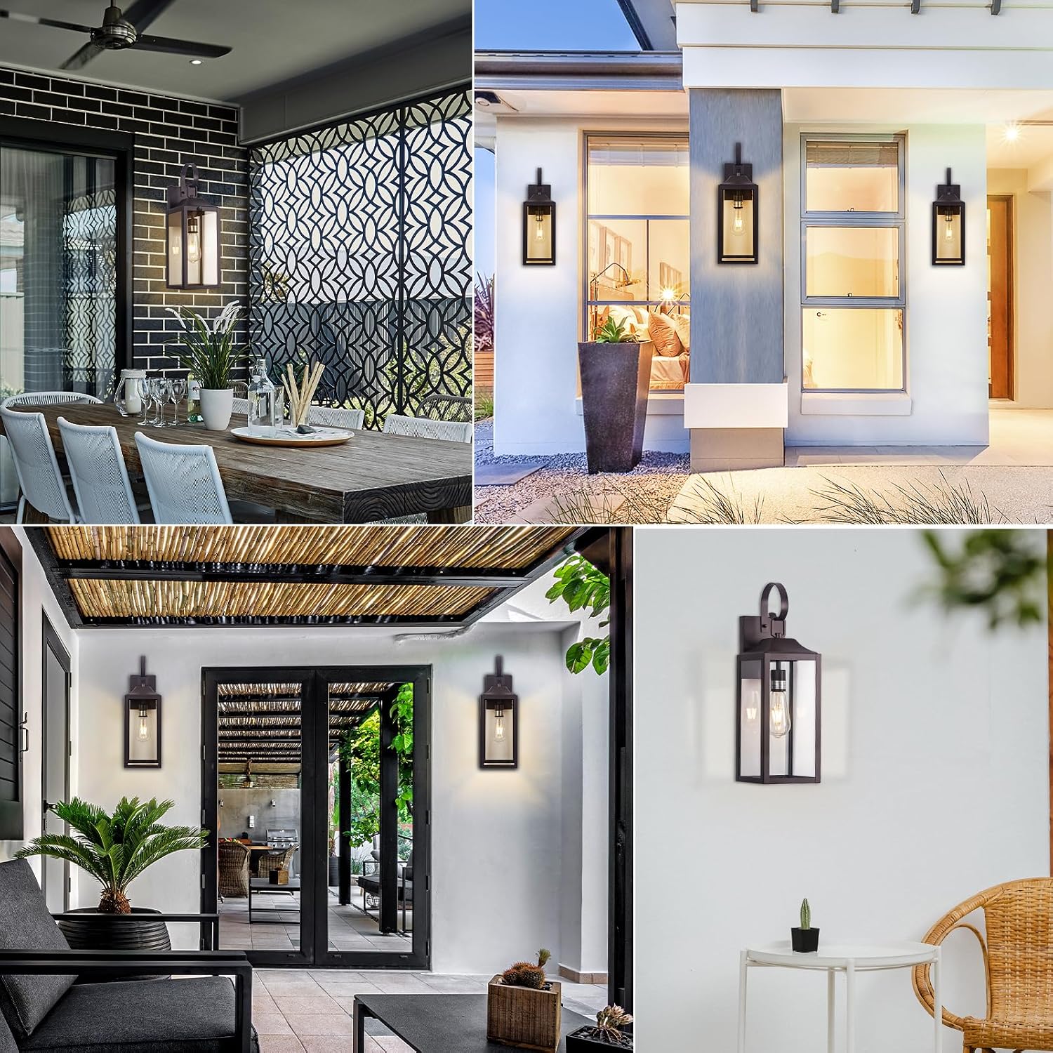 Large Bronze Outdoor Wall Lantern 19" Outside Lights for House | Exterior Light Fixture Oil-Rubbed Bronze, Industrial Wall Mount Farmhouse Wall Sconce Waterproof, Porch Lighting for Patio