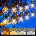 Zuske Outdoor String Lights, 50FT 4-Color LED Patio Lights with 25 Shatterproof G40 Globe Bulbs, Waterproof Hanging Lights for Outside, Backyard, Porch, Balcony, Gazebo, 2700K/3000K/4000K/6000K