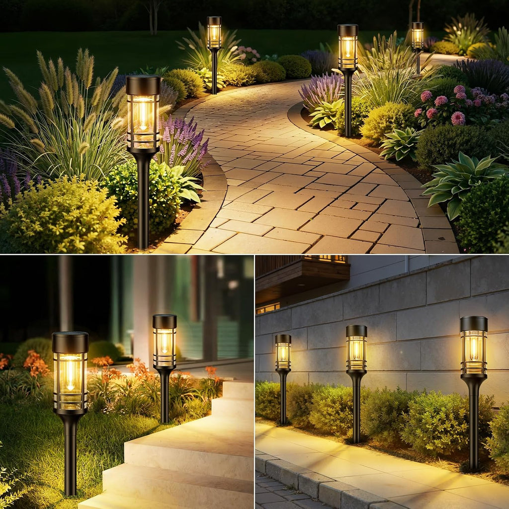 LETMY 12 Pack Solar Pathway Lights Outdoor, Solar Lights Outdoor Waterproof IP65, Bright Solar Garden Lights Outdoor, Auto On/Off Outdoor Solar Lights for Yard Walkway Driveway Landscape Garden Decor