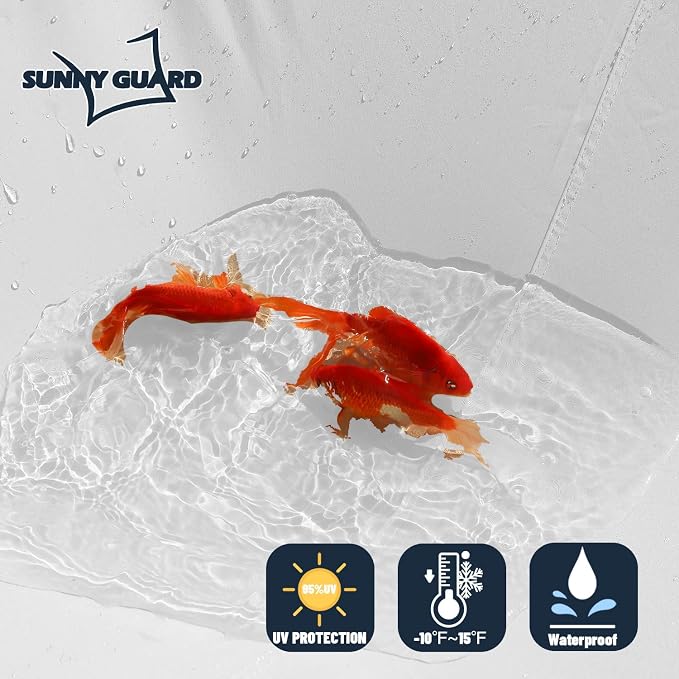 SUNNY GUARD Waterproof Sun Shade Sail 7' x 13' White Rectangle UV Block Sunshade - Image 2