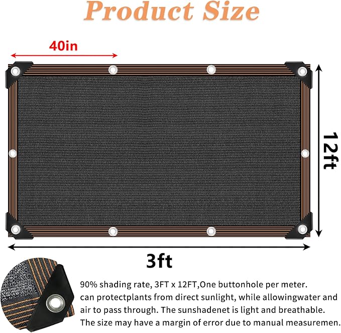 Shade Cloth- 90% Sunblock Net for Garden Patio, Shade Sails -for Plants Outdoor - Image 2