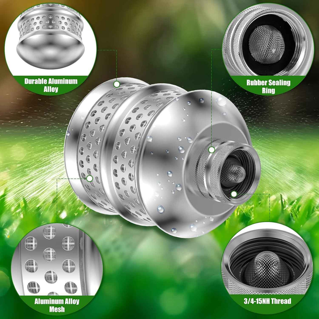 2 Pcs Bubbler Sprinkler Heads 3/4-15NH Thread Aluminum Diffuser Flood Nozzle with Raw Tape Gentle Flow Metal Bubbler Sprinkler Head, Gentle Garden Watering Soaker Sprinkler for Garden Lawn Yard