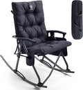EVER ADVANCED Oversized Folding Rocking Camping Chair, Padded Portable Rocker by EVERADVANCED