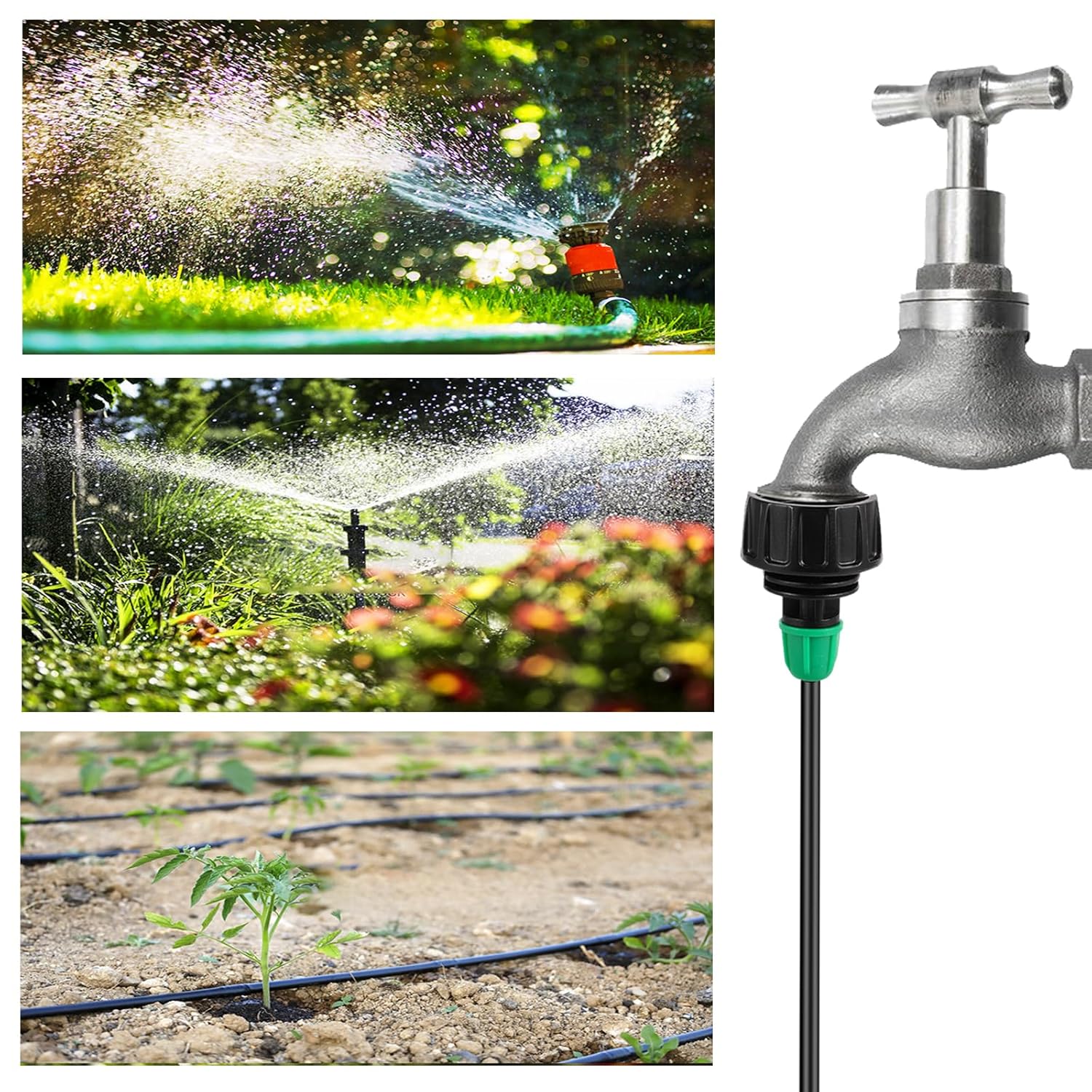 5Pcs 3/4" to 1/4" Drip Irrigation Tubing Connectors for Garden Hose | Lock Barbed Design, 3/4 Us Standard GHT Thread, High Quality, Durable Construction, Easy Installation, Versatile Use