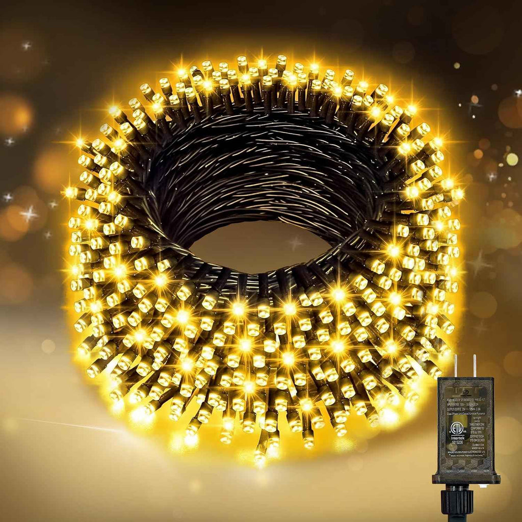 Nisocy 33FT LED String Lights Outdoor Waterproof – Warm White Fairy Lights with Plug, Connectable Christmas Tree Lights for Patio, Garden, Bedroom, Wedding, Party, Decor