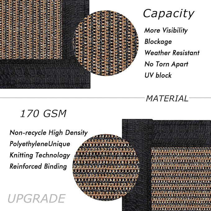 UPGRADE Privacy Fence Screen 5'x36' Brown Outdoor 90% Visibility Blockage 170 - Image 2