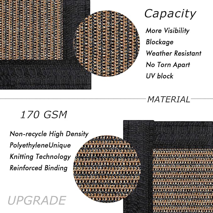 UPGRADE Privacy Fence Screen 3'x50' Brown Outdoor 90% Visibility Blockage 170 - Image 2