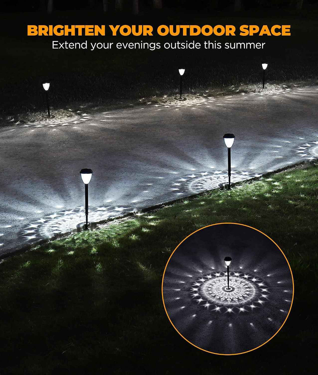 URAGO Super Bright Solar Lights Outdoor Waterproof-4 Pack, Dusk to Dawn Up to 12 Hrs Solar Garden Lights Outdoor Pathway Auto On/Off, LED Landscape Decorative Lighting for Walkway Patio Yard Outside