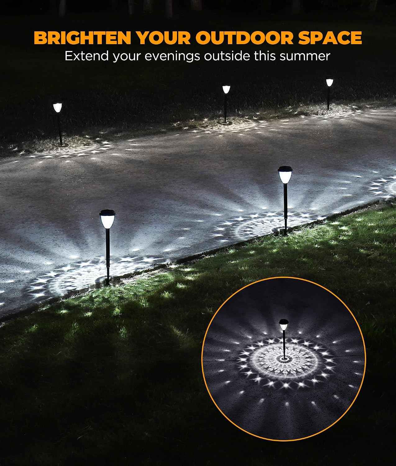 URAGO Super Bright Solar Lights Outdoor Waterproof-4 Pack, Dusk to Dawn Up to 12 Hrs Solar Garden Lights Outdoor Pathway Auto On/Off, LED Landscape Decorative Lighting for Walkway Patio Yard Outside