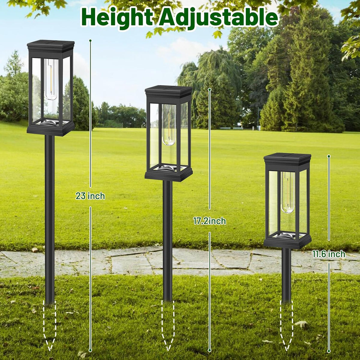 BesLowe 8-Pack Solar Pathway Lights Outdoor, Landscape Lights Warm White | Upgraded Large Size & Bright LED, Auto ON/OFF, IP65 Waterproof, Easy Installation, Solar Powered Lights for Garden Walkway
