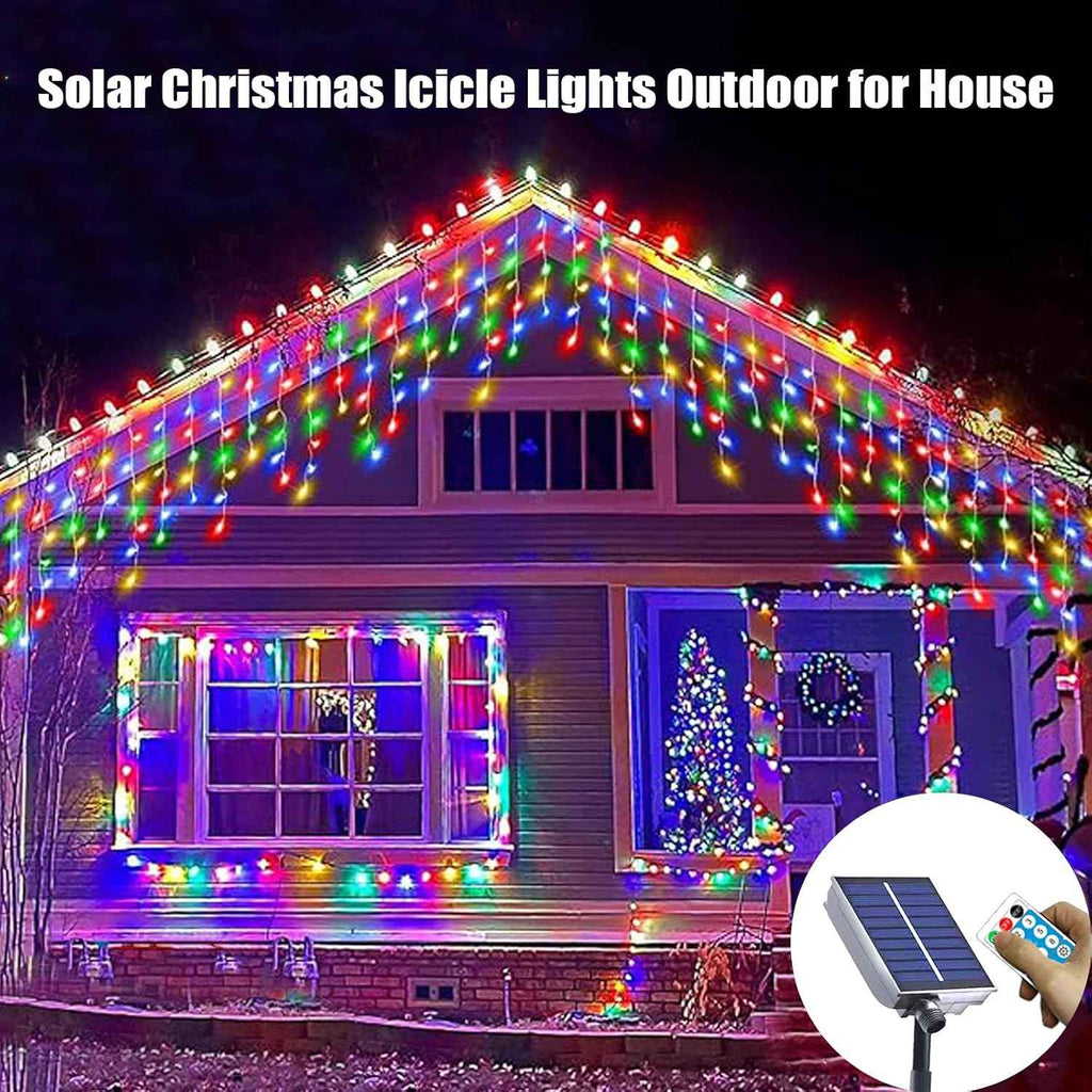 Neoclassy Upgraded Solar Christmas Lights,304LED Outdoor Christmas Decorations 8 Modes Waterproof Solar Halloween Thanksgiving Lights for Patio Yard Wedding Party House Xmas Tree Roof Decorations
