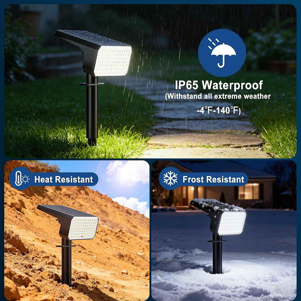 LANSOW 12 Pack Solar Spot Lights Outdoor Waterproof IP65, (90 LED/4 Modes) Solar Landscape Spotlights, 2-in-1 Solar Powered Flood Lights for Yard Garden Pathway Outside Tree, Auto ON/Off(Cool White)