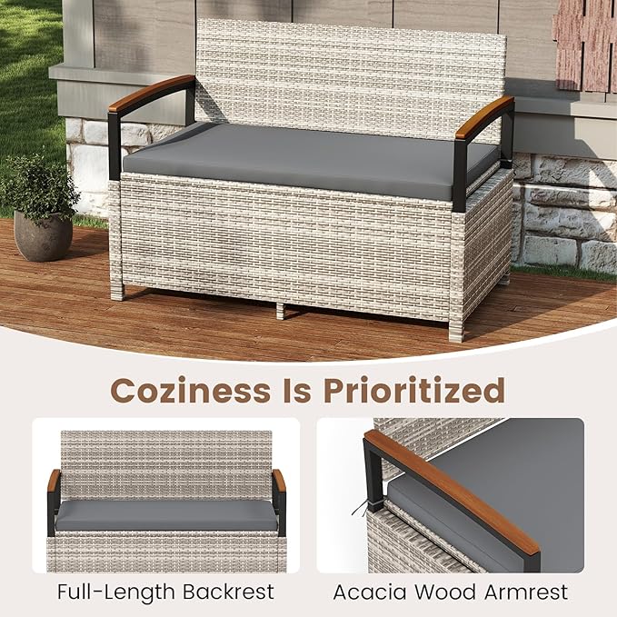 Tangkula 46 Gallon Outdoor Bench - Image 6