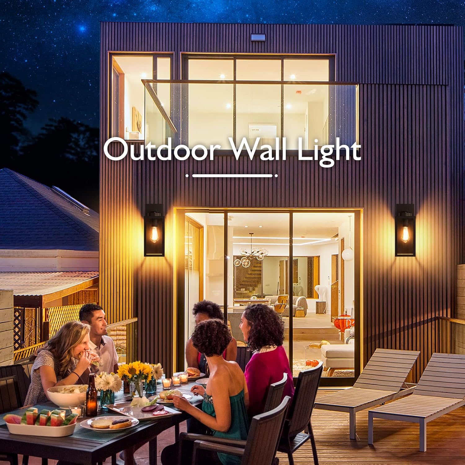 BesLowe Outdoor Wall Light Fixture, Modern Outside Porch Sconce, Black | Waterproof, Rust-Resistant, Durable Metal with Clear Glass, Standard E26 Socket, Easy to Install