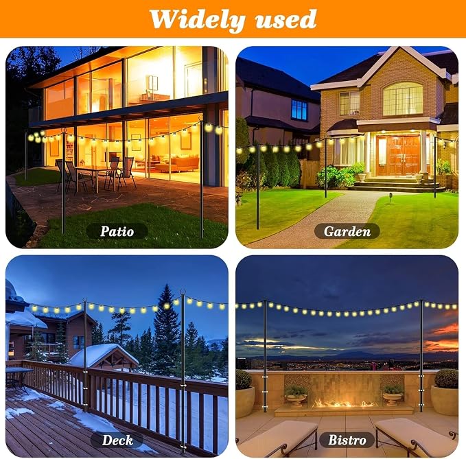 10 Pack String Light Poles, 10 Ft Light Poles - Image 3