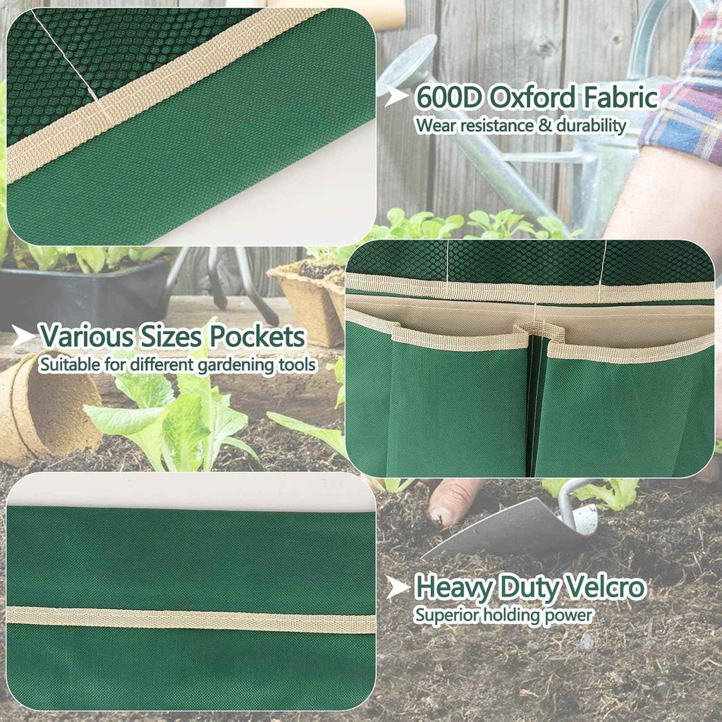 YBB 2 Pack Garden Pouches for Kneeler, Portable Tool Storage Bags Oxford Multiple Storage Pockets Organizer for Outdoor Gardening Kneeling Stool