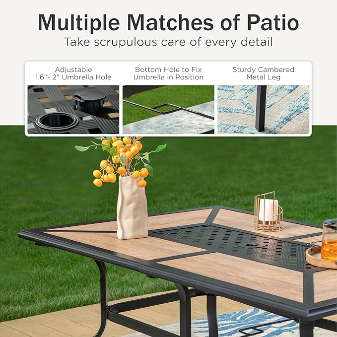 PHI VILLA 7 Piece Outdoor Dining Set - Image 3