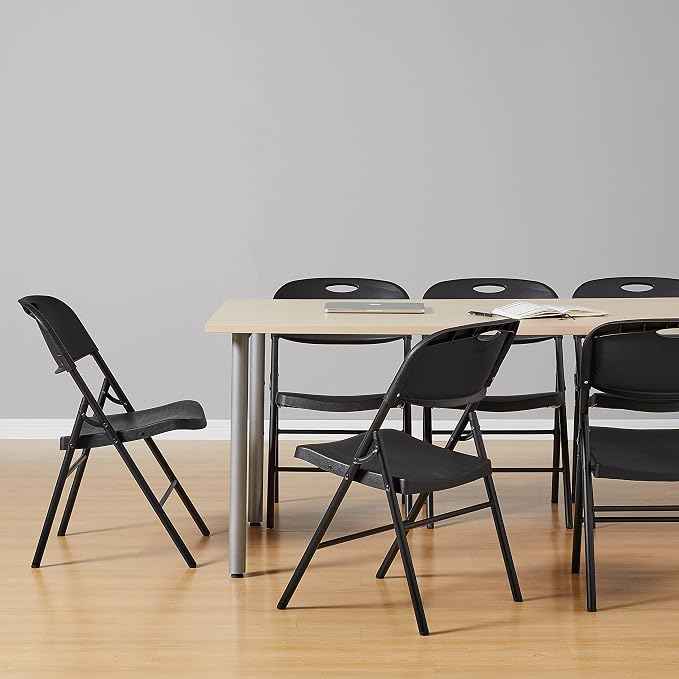 Amazon Basics Sturdy Foldable Plastic Chair, 350-Pound Capacity
