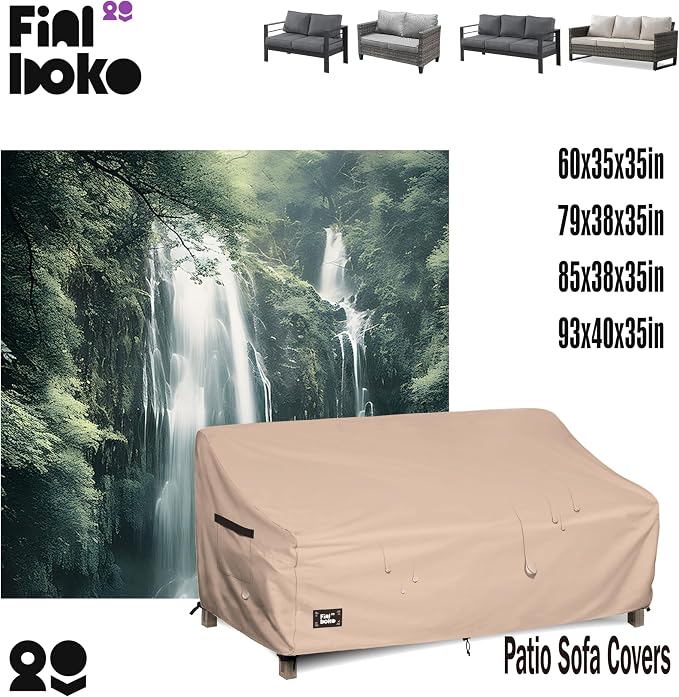 3-Seater Outdoor Couch Cover, 100% Waterproof Heavy Duty Patio Furniture Covers - Image 3