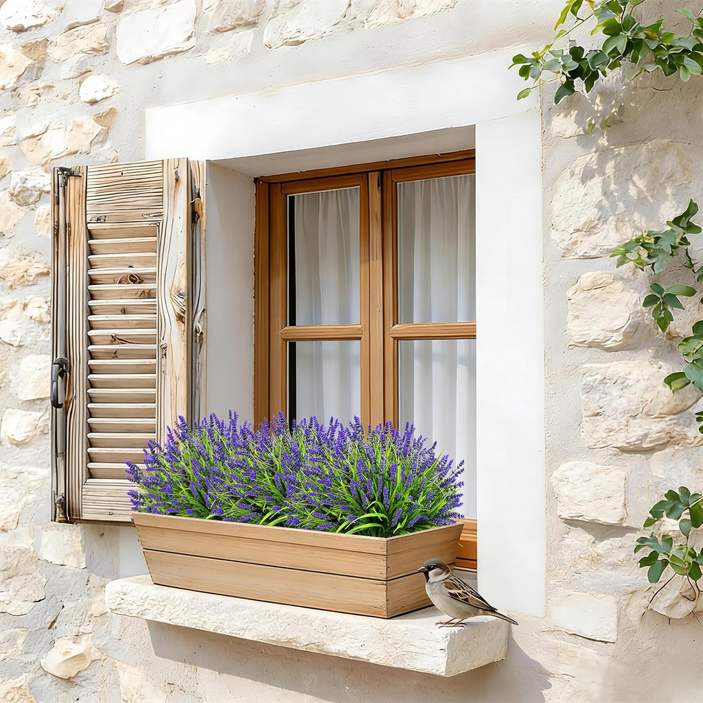 Faux Flowers for Outdoor Planters – 20 Bundles Fake Plants Outdoor, UV Resistant Artificial Plants & Flowers with Fake Monkey Grass, Faux Outdoor Plants for Porch Patio Garden Decor