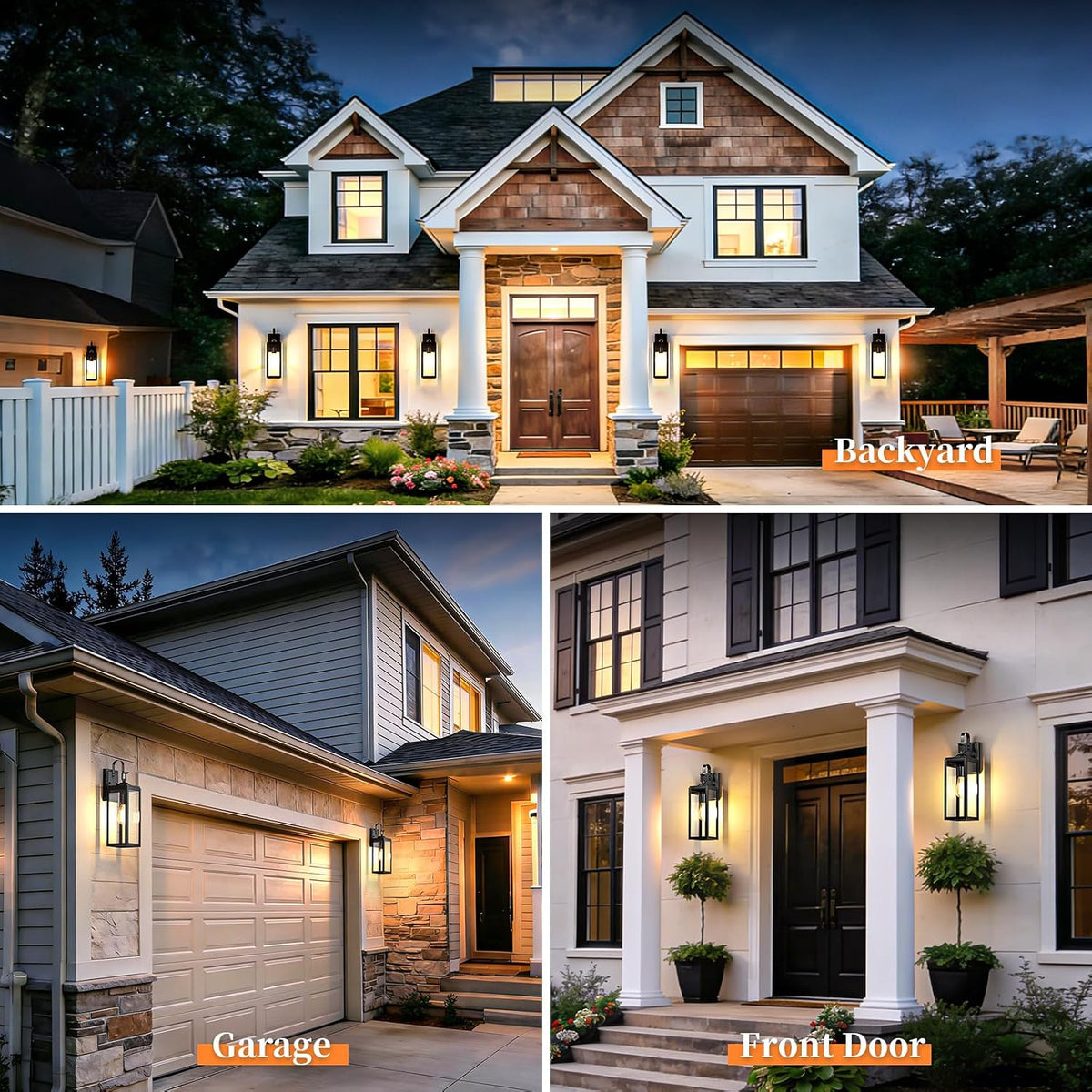 18'' Large Outdoor Wall Lights 2 Packs, Black Exterior Lighting Fixtures | Modern Outside Lights for House, Waterproof Outdoor Lighting Wall Sconce Lanterns for Porch, Garage, Farmhouse, Front Door