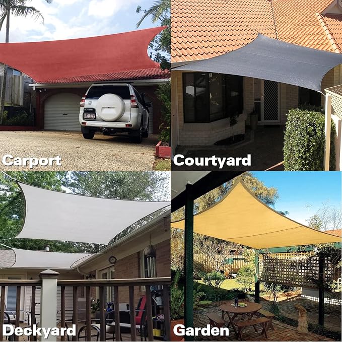 KANAGAWA 12'X12' Rust Red Custom Size Sun Shade Sail Square UV Block Canopy - Image 7