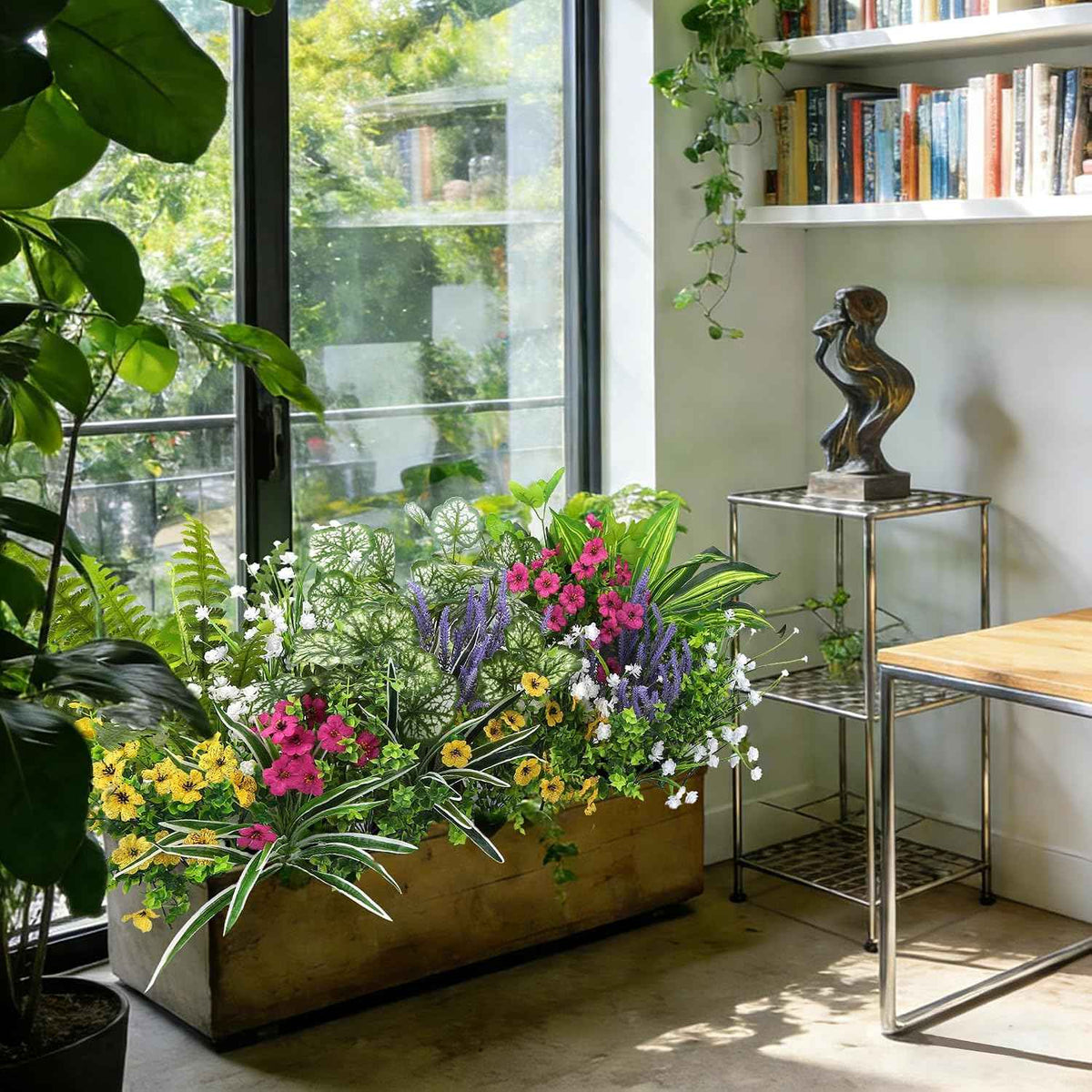 Roberly 20 Pcs Artificial Plants Outdoor, Fake Greenery Stems Plants | ﻿UV resistant fake plants flowers, plastic greenery stems bushes, indoor outdoor home patio garden table decoration