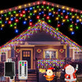 Ollny Icicle Lights for Outside 504LED 41FT, Multicolor Christmas Light with Remote 8Modes Timers Waterproof, Plug in Connectable Hanging Lights for Outdoor Indoor House Roof Holiday