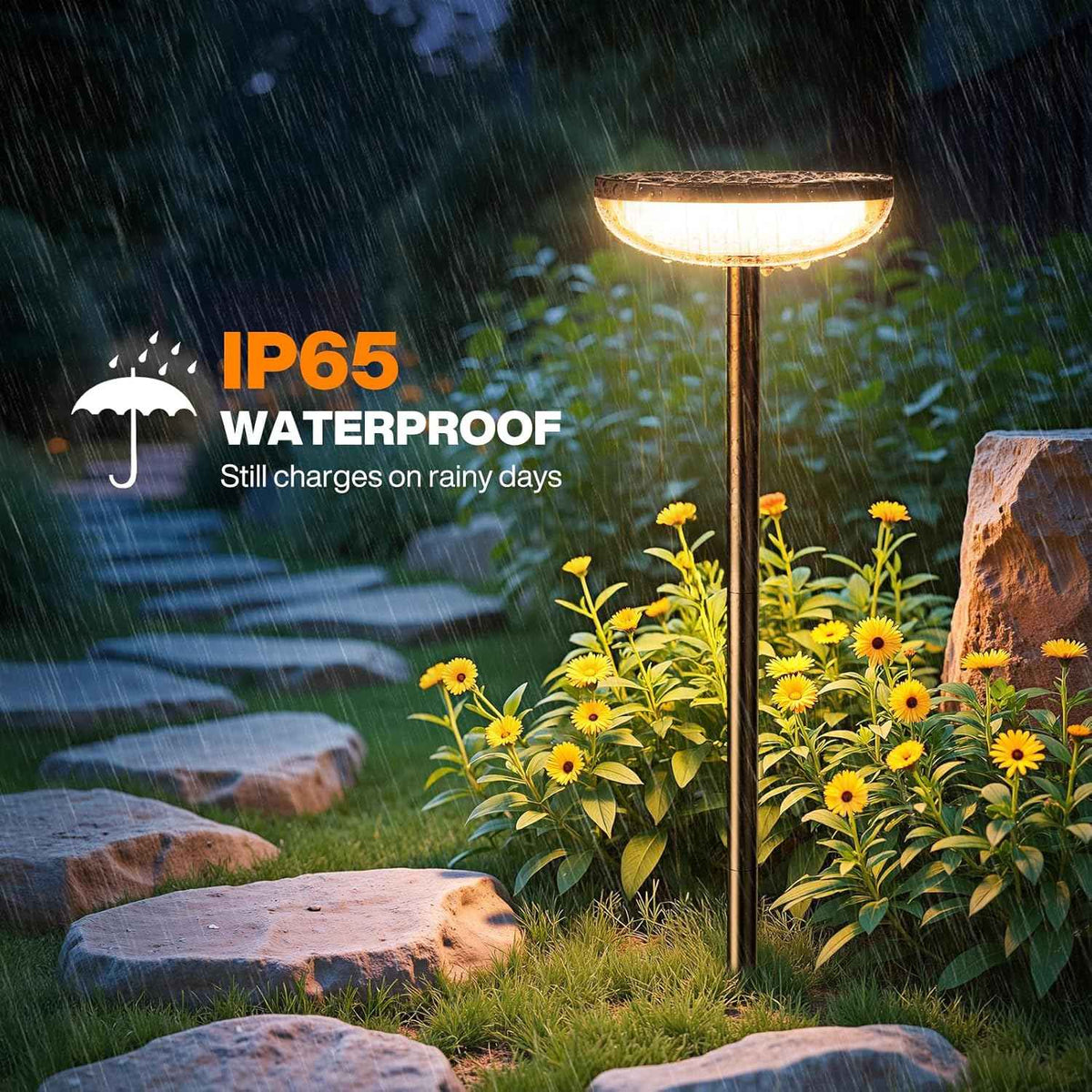 ELECLINK Solar Pathway Lights Outdoor, 6 Pack Tall Solar Garden Lights Outdoor Waterproof for Yard Flower Bed Patio Path Walkway Driveway Outside Decor Landscape Lighting