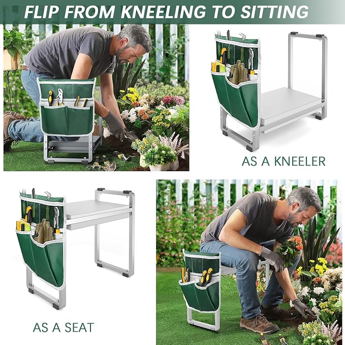FLINTER 10.2" Wider Garden Kneeler and Seat, Heavy Duty Thick Gardening Bench - Image 5