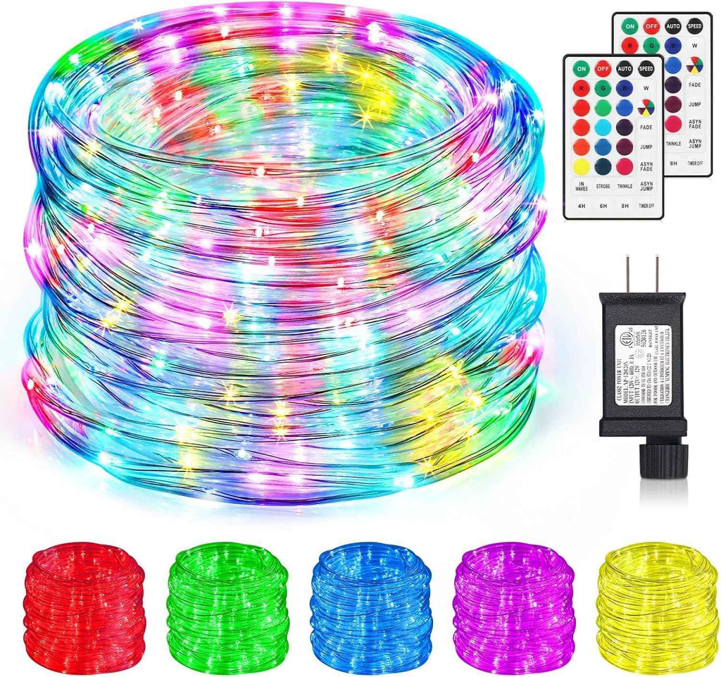 99FT Rope Lights Outdoor, 300 LED String Lights 16 Color Changing with Plug & Remote, IP68 Waterproof Twinkle Christmas Lights for Indoor Bedroom Patio Garden Party Holiday Decorations