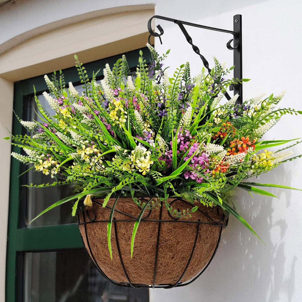 8 Bundles Artificial Flowers for Outdoors Faux Plants Greenery Shrubs UV Resistant for Porch Balcony Patio Garden Home Decor