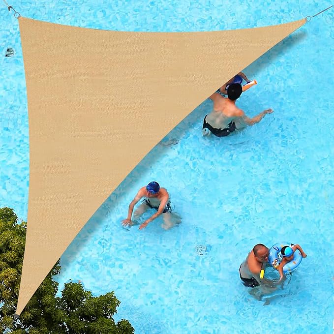 SUNLAX Custom Size 13'x23'x26.4' Sand Sun Shade Sail Right Triangle UV Block by SUNLAX
